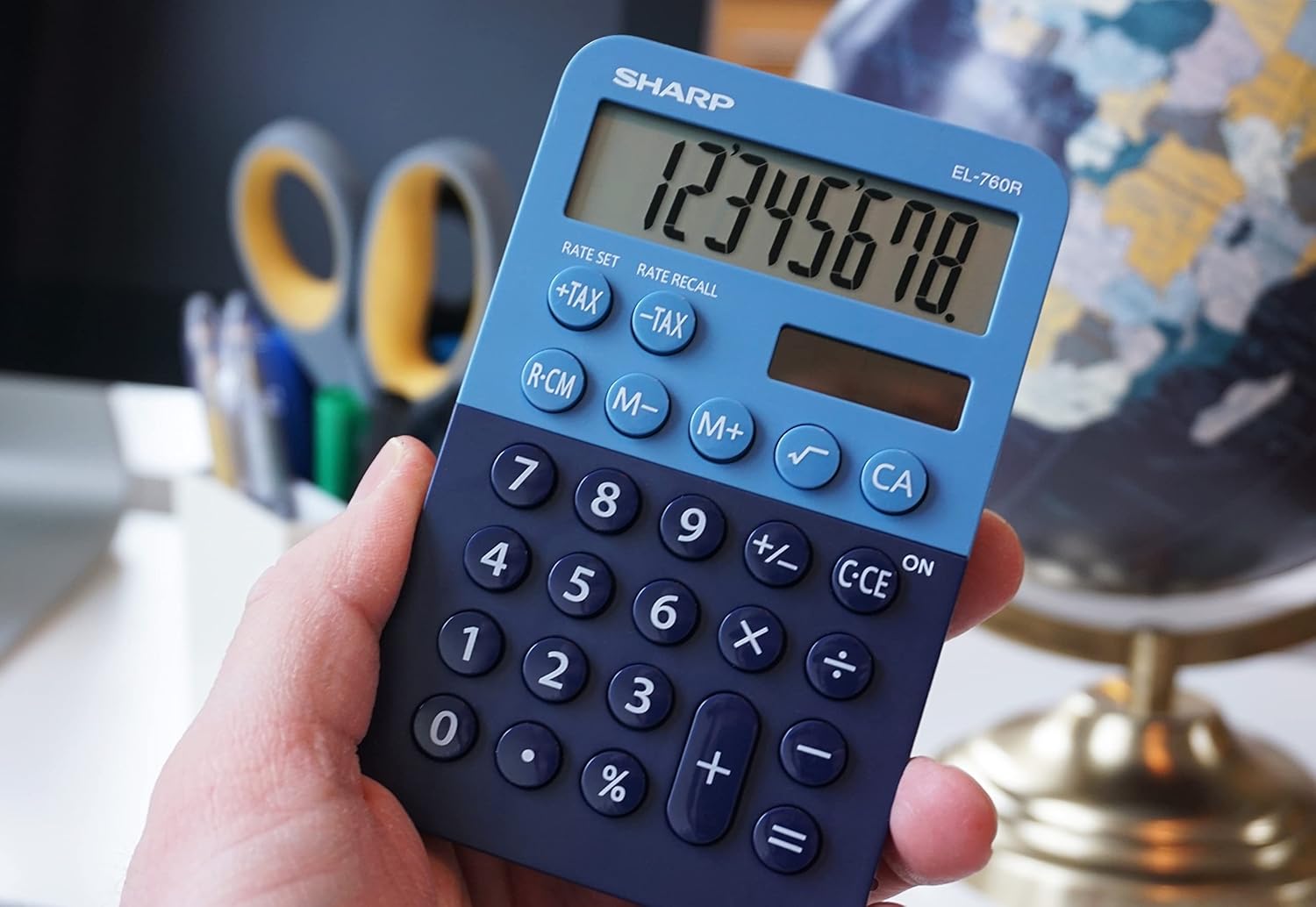 Sharp 8 Digit Pocket Calculator EL-760R BBl - Black & Blue